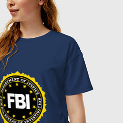 Футболка оверсайз женская FBI Departament, цвет: тёмно-синий — фото 2