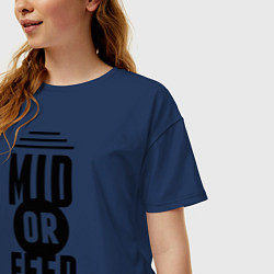 Футболка оверсайз женская Mid or feed, цвет: тёмно-синий — фото 2