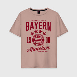 Футболка оверсайз женская Bayern Munchen 1900, цвет: пыльно-розовый