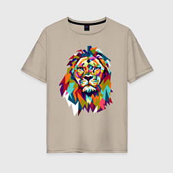 Футболка оверсайз женская Lion Art, цвет: миндальный