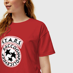 Футболка оверсайз женская STARS RACCOON CITY, цвет: красный — фото 2