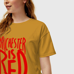 Футболка оверсайз женская Manchester is Red, цвет: горчичный — фото 2