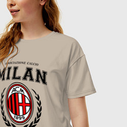 Футболка оверсайз женская Milan: I Rossoneri, цвет: миндальный — фото 2