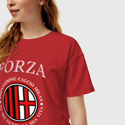 Футболка оверсайз женская Forza Milan цвета красный — фото 2