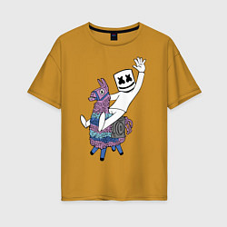 Женская футболка оверсайз Marshmello x Llama