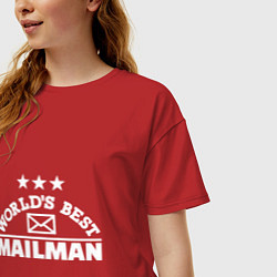 Футболка оверсайз женская World's Best Mailman, цвет: красный — фото 2