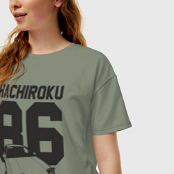 Футболка оверсайз женская Toyota AE86 Hachiroku, цвет: авокадо — фото 2