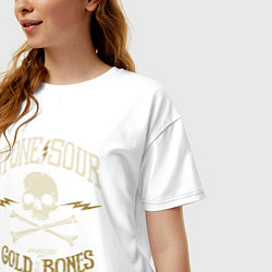 Футболка оверсайз женская Stone Sour: Gold Bones, цвет: белый — фото 2