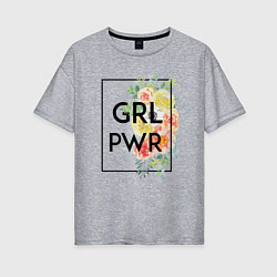 Женская футболка оверсайз GRL PWR