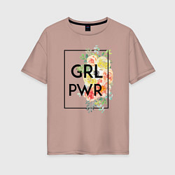 Женская футболка оверсайз GRL PWR