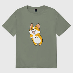 Женская футболка оверсайз Корги лапочка