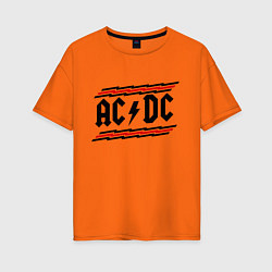 Футболка оверсайз женская AC/DC Voltage цвета оранжевый — фото 1