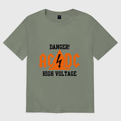 Футболка оверсайз женская AC/DC: High Voltage, цвет: авокадо