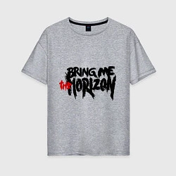 Футболка оверсайз женская Bring me the horizon, цвет: меланж