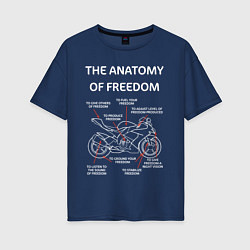 Футболка оверсайз женская The Anatomy of Freedom, цвет: тёмно-синий