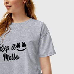 Футболка оверсайз женская Keep it Mello, цвет: меланж — фото 2