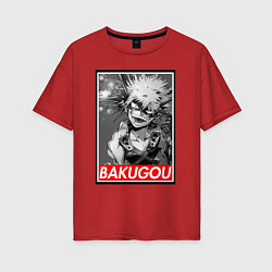 Женская футболка оверсайз BAKUGOU monochrome