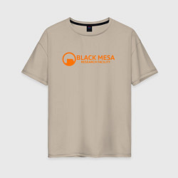 Футболка оверсайз женская Black Mesa: Research Facility, цвет: миндальный