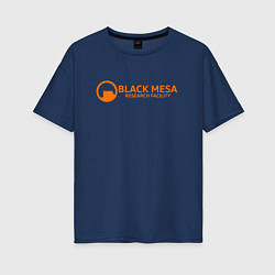 Футболка оверсайз женская Black Mesa: Research Facility, цвет: тёмно-синий