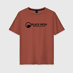 Футболка оверсайз женская Black Mesa: Research Facility, цвет: кирпичный