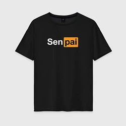 Женская футболка оверсайз Senpai: Pornhub Style