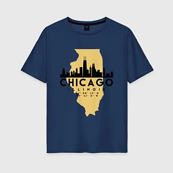 Женская футболка оверсайз Чикаго - США