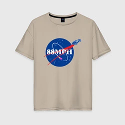 Женская футболка оверсайз NASA Delorean 88 mph