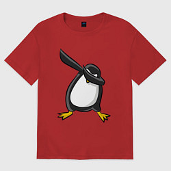 Футболка оверсайз женская DAB Pinguin, цвет: красный