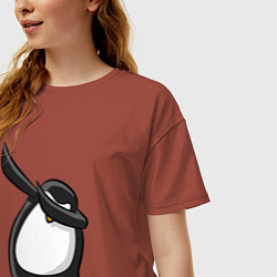 Футболка оверсайз женская DAB Pinguin, цвет: кирпичный — фото 2