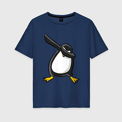 Футболка оверсайз женская DAB Pinguin, цвет: тёмно-синий