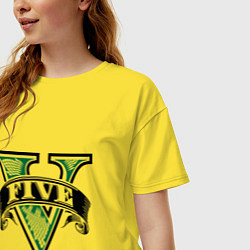 Футболка оверсайз женская GTA V: Logo, цвет: желтый — фото 2