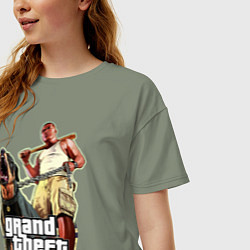 Футболка оверсайз женская GTA 5: Man & Dog, цвет: авокадо — фото 2