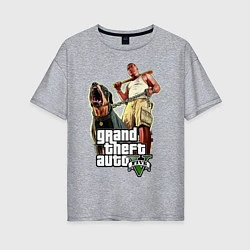 Женская футболка оверсайз GTA 5: Man & Dog