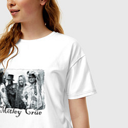 Футболка оверсайз женская Motley Crue in Moscow, цвет: белый — фото 2