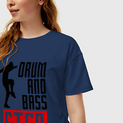Футболка оверсайз женская Drum and Bass Step, цвет: тёмно-синий — фото 2