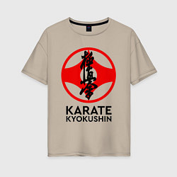 Футболка оверсайз женская Karate Kyokushin, цвет: миндальный