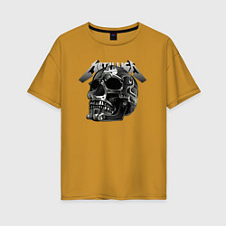 Женская футболка оверсайз Metallica - metal skull