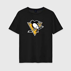 Футболка оверсайз женская Pittsburgh Penguins: Evgeni Malkin, цвет: черный