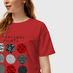 Футболка оверсайз женская TOP: Blurryface, цвет: красный — фото 2