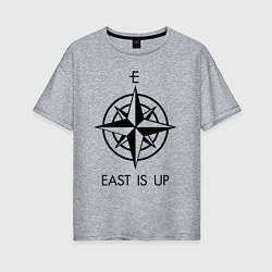 Женская футболка оверсайз TOP: East is Up