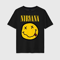 Футболка оверсайз женская NIRVANA, цвет: черный