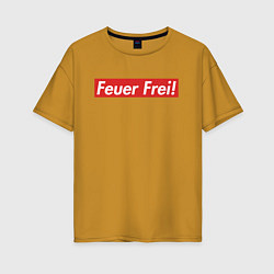 Футболка оверсайз женская Feuer Frei!, цвет: горчичный