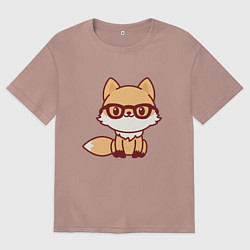 Женская футболка оверсайз Лисенок в очках