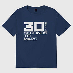 Футболка оверсайз женская 30 SECONDS TO MARS, цвет: тёмно-синий