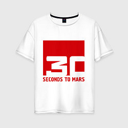 Футболка оверсайз женская 30 seconds to mars, цвет: белый