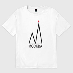 Женская футболка оверсайз Москва-чёрный логотип-2