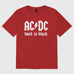 Футболка оверсайз женская ACDC BACK IN BLACK, цвет: красный