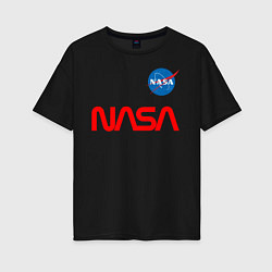 Футболка оверсайз женская Nasa mania, цвет: черный