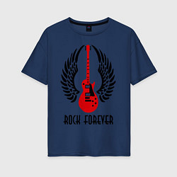 Футболка оверсайз женская Rock forever, цвет: тёмно-синий