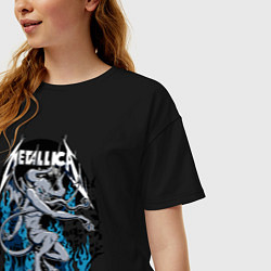 Футболка оверсайз женская Metallica - серый черт, цвет: черный — фото 2